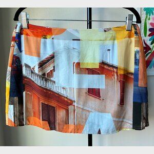 Peppermayo	Strolling Sunset Mini Skirt - Photographic Print- Size US 6 / EU 38